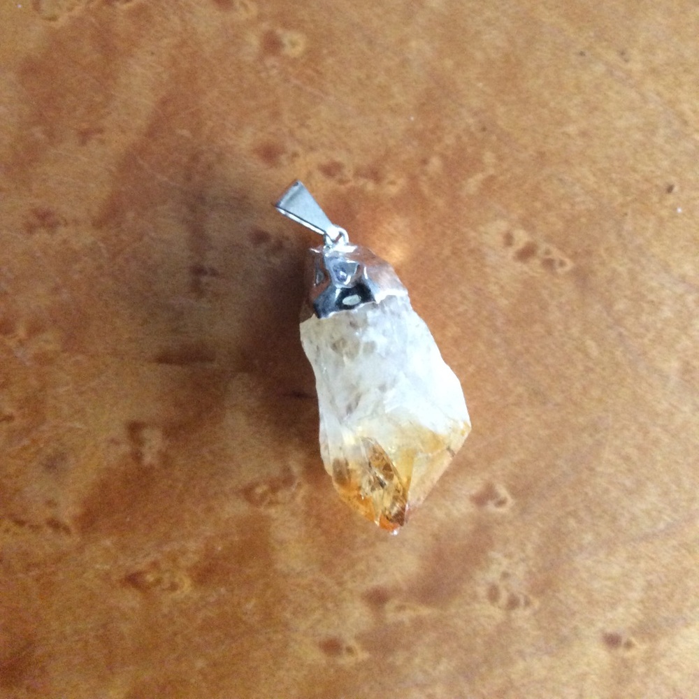 Citrine and silver pendant